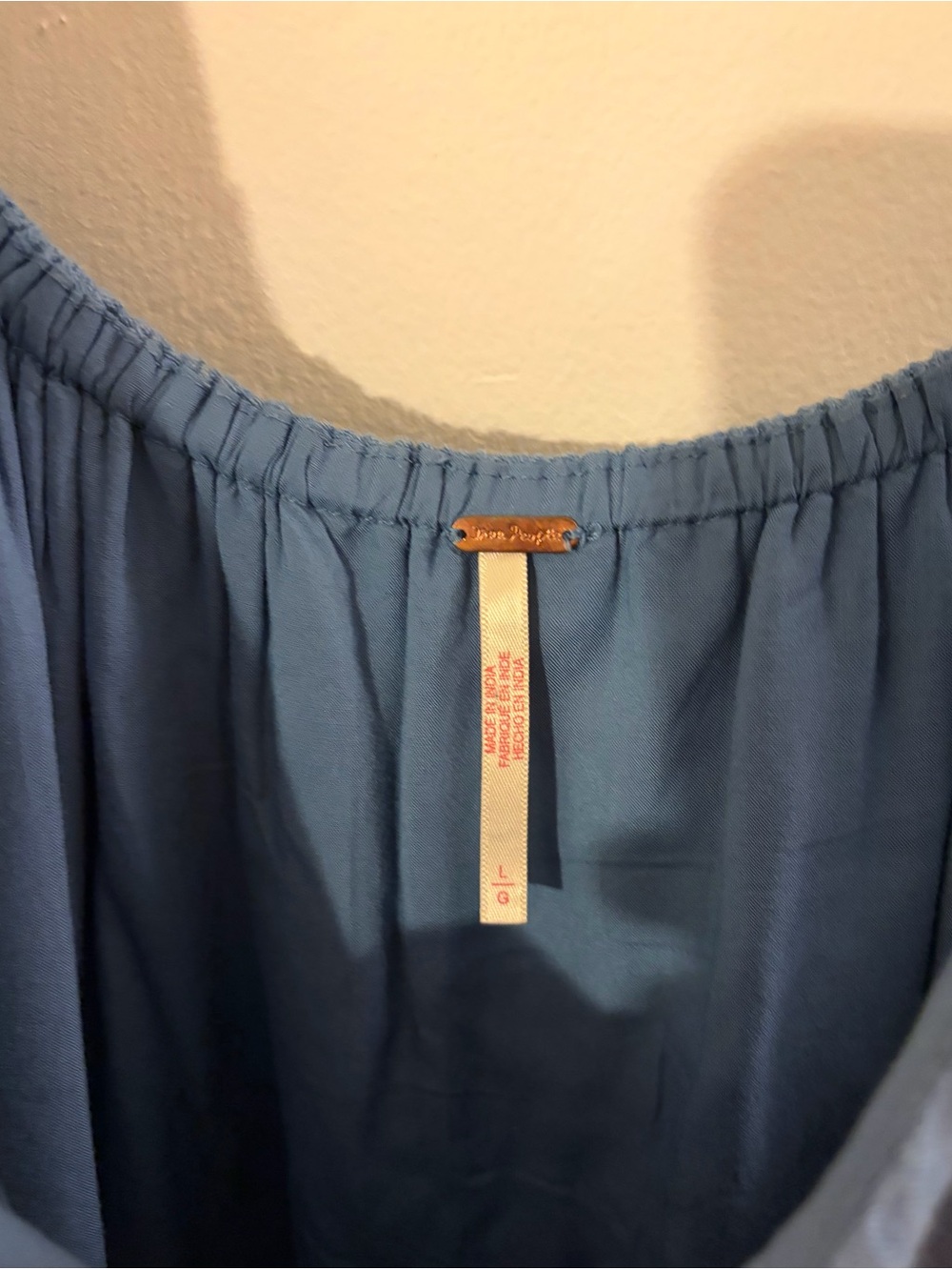 Free People Dusty Blue Embroidered Floral Babydoll Dress - Picture 3 of 3